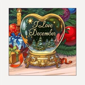 Artisan Heart-Shaped Holiday Globe - Gold and Green